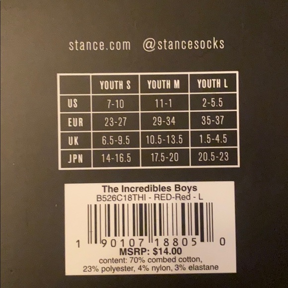 Incredibles 2 Disney Stance Socks L Youth 2-5.5 - Picture 5 of 7